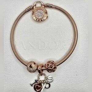 ♥️ 4pc Authentic Pandora ROSE LOVE BRACELET GIFT 🎁SET